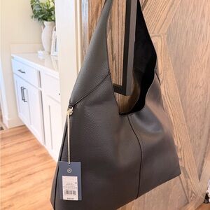 Elegant Black Leather Hobo Bag
